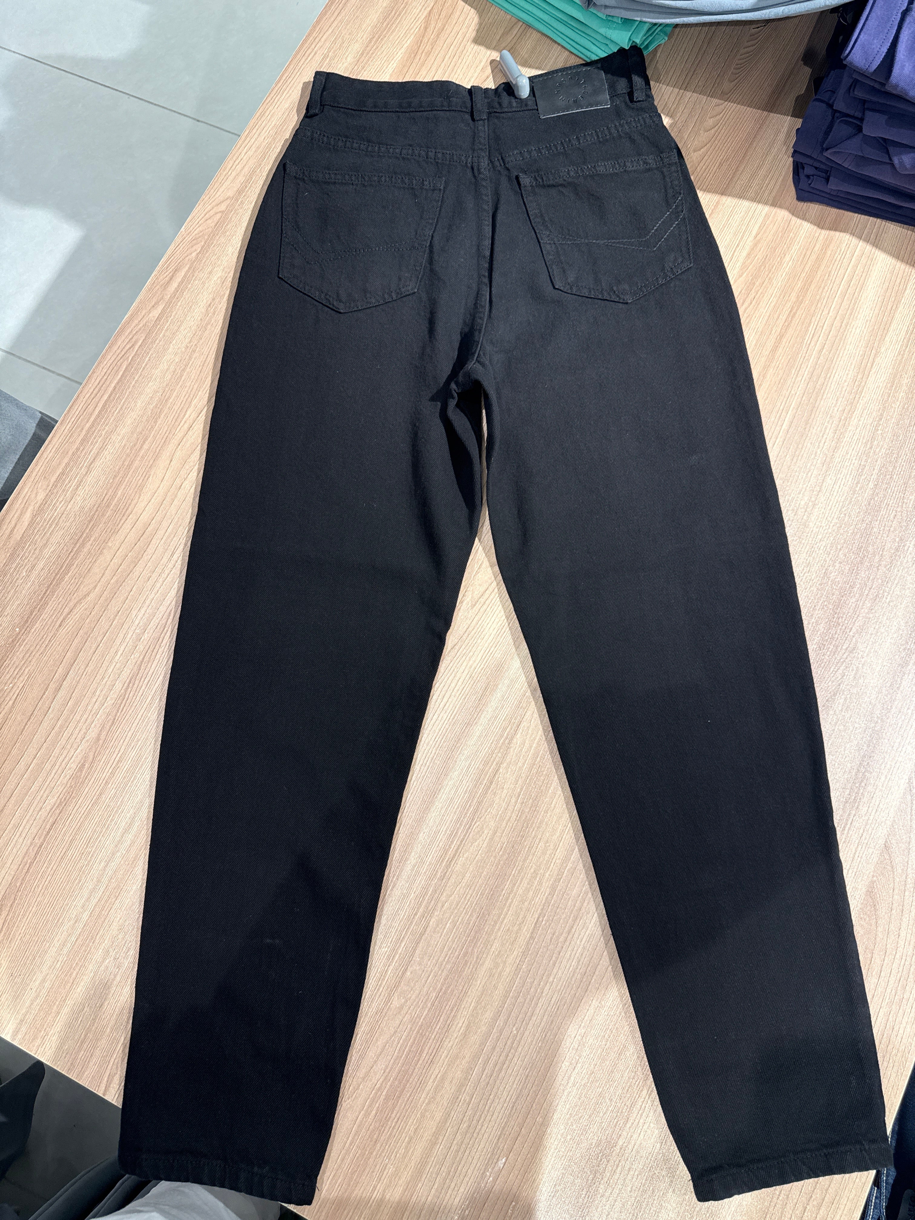Naminal Denim Casual Pants (Wide Leg) - Black