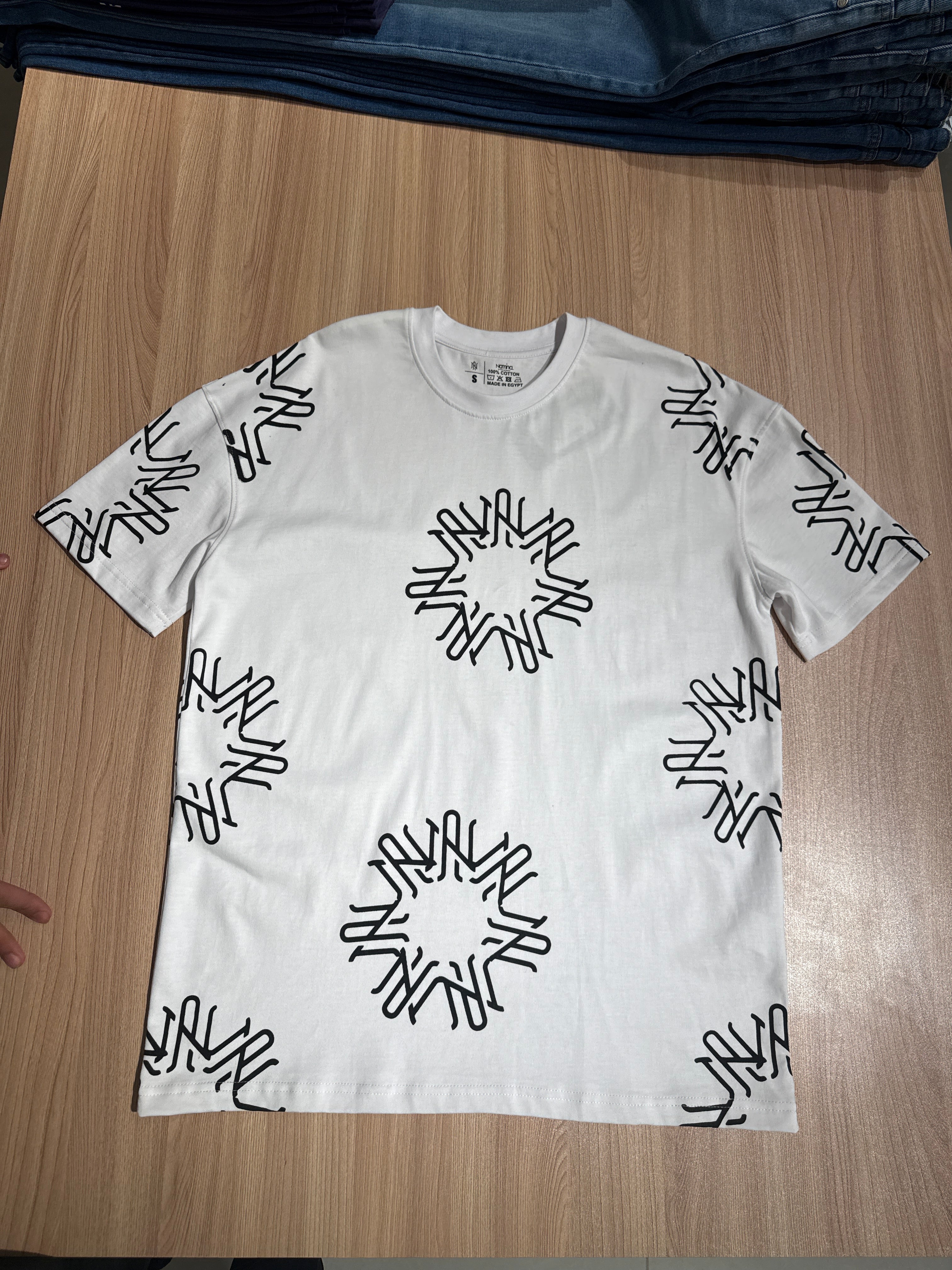 Naminal Print R.Neck Set (Oversize) - White