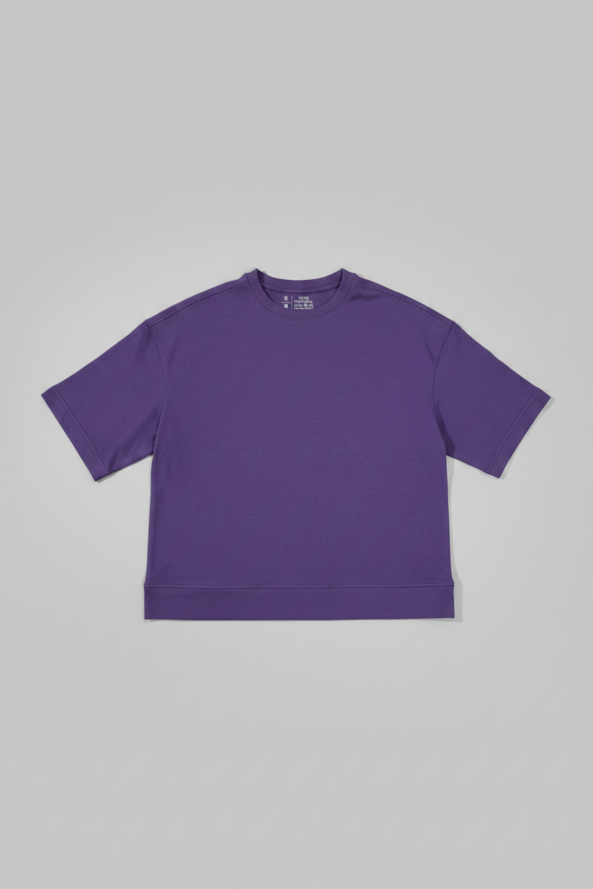 Naminal Basic R.Neck Crop-top (Relax) - L.Purple