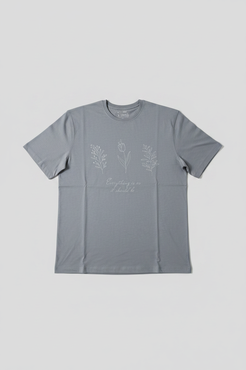 Naminal Graphic Casual T-Shirt (Regular) - Grey
