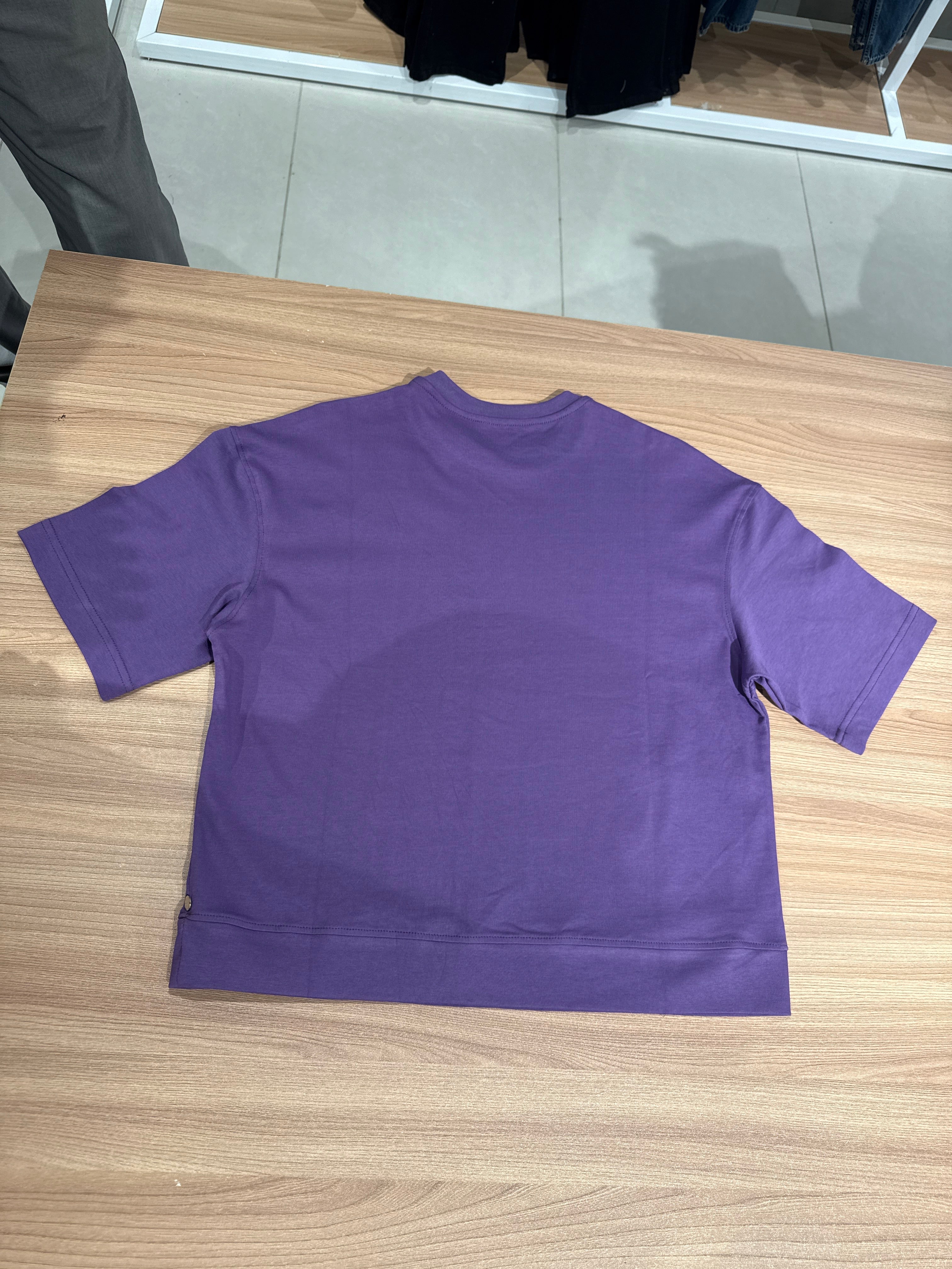 Naminal Basic R.Neck Crop-top (Relax) - L.Purple