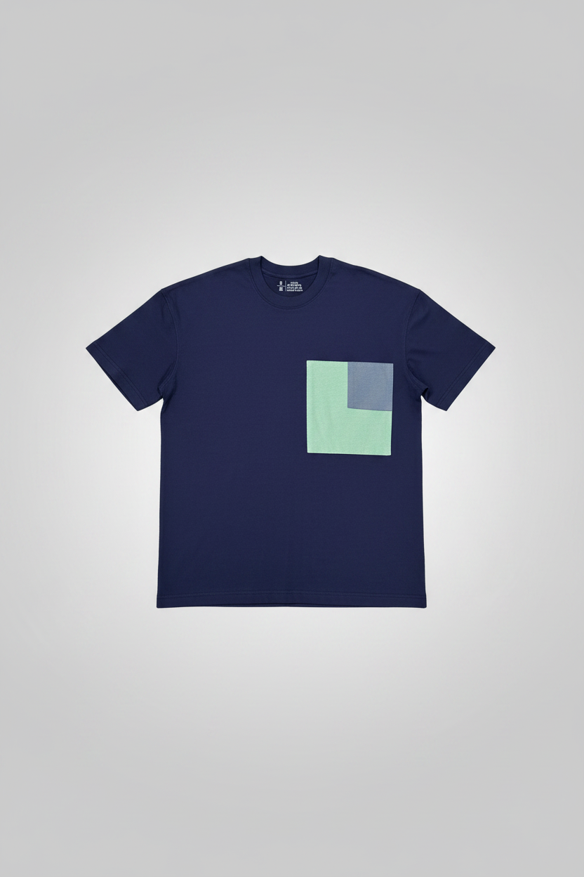 Naminal Crow R.Neck T-Shirt (Oversize) - Navy*Beige
