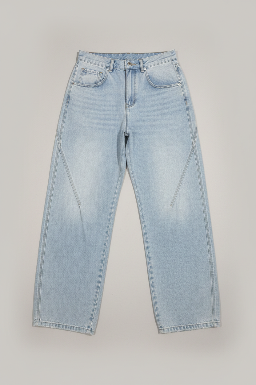 Naminal Denim Casual Pants (Wide Leg) - SkyBlue
