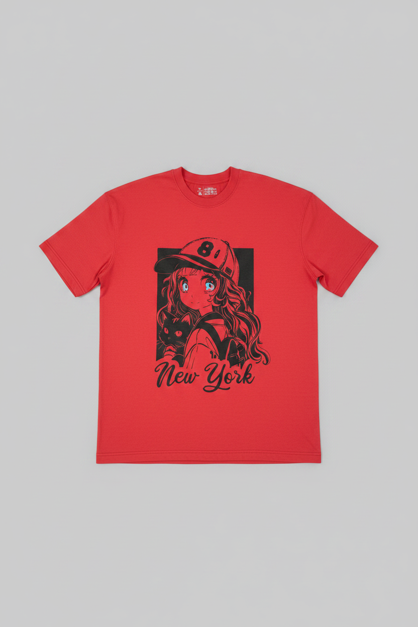 Naminal Graphic R.Neck T-Shirt (Oversize) - Red