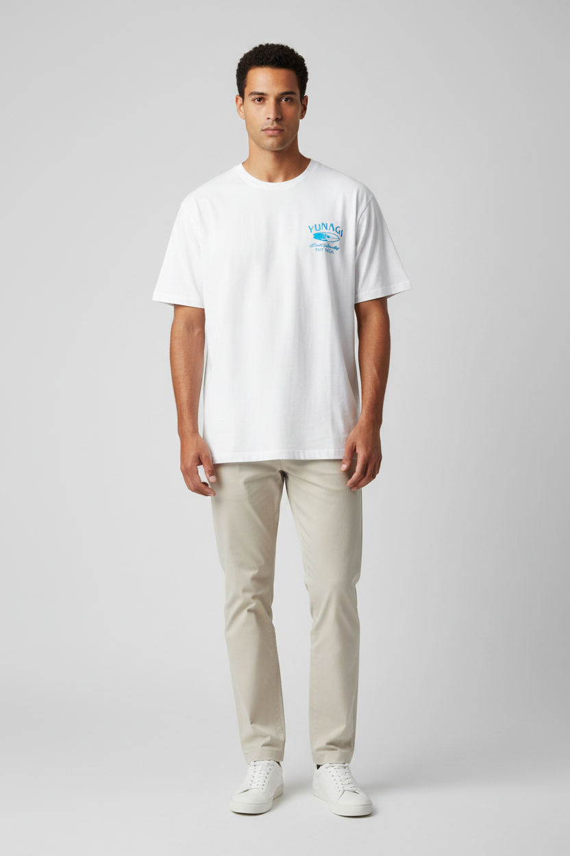 Naminal Print Casual T-Shirt (Regular) - White