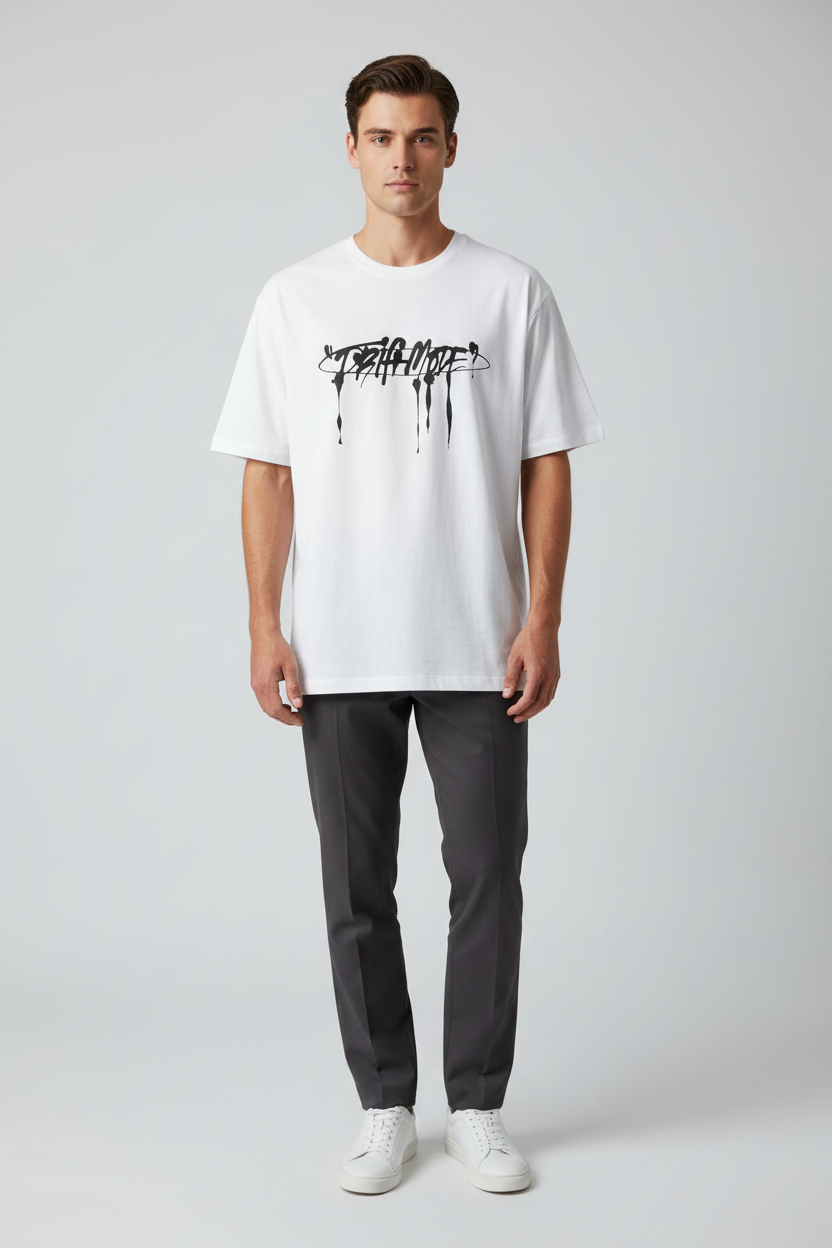 Naminal Print Casual T-Shirt (Regular) - White