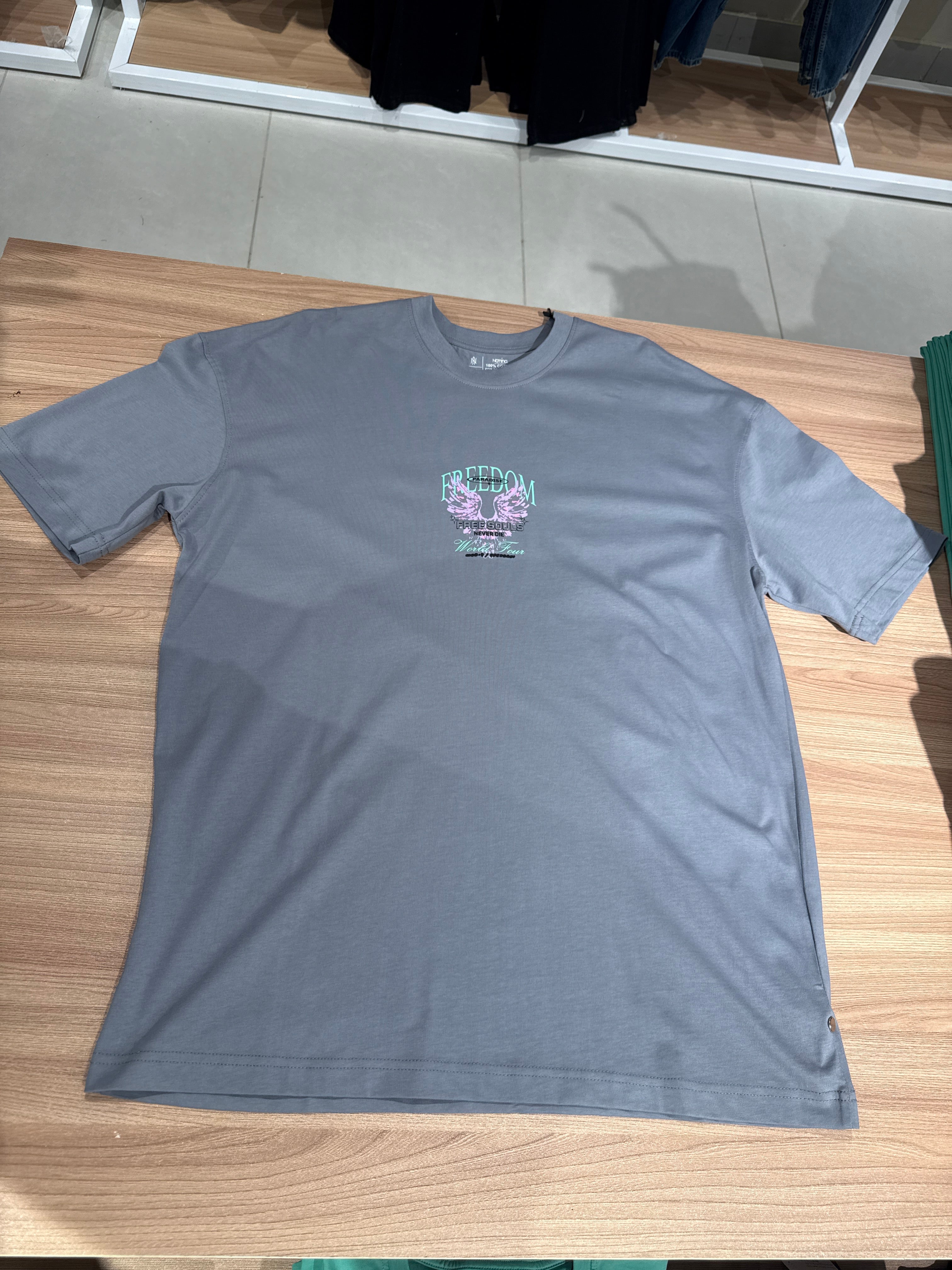 Naminal Graphic R.Neck T-Shirt (Oversize) - Gray